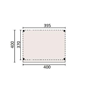 JWOODS Buitenverblijf 400x370 cm, Fijnbezaagd