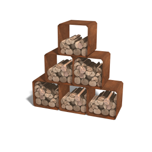 Houtopslag Colorado cortenstaal - 6 stuks