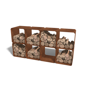 Houtopslag Colorado cortenstaal - 8 stuks