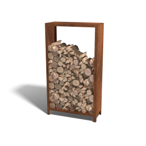 Houtopslag Indiana cortenstaal 100x40x180 cm