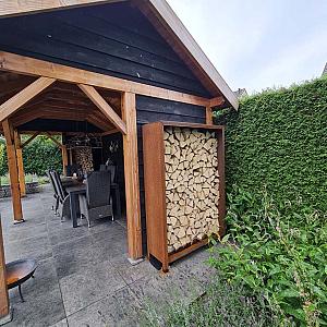 Houtopslag Indiana cortenstaal 100x40x180 cm
