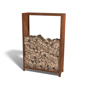 Houtopslag Indiana cortenstaal 120x40x180 cm