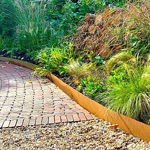 Cortenstaal kantopsluiting recht complete set 2400x0,2x15 cm