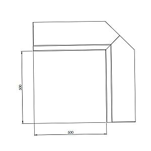 Cortenstaal keerwand binnenhoek 50x50x30 cm