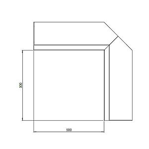 Cortenstaal keerwand binnenhoek 50x50x60 cm