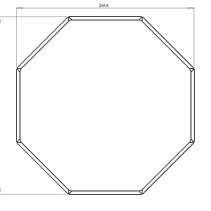 Cortenstaal achthoekige plantenbak Chicago 100, 241,4x241,4x30 cm