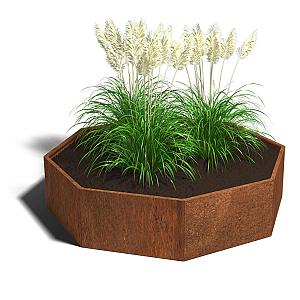 Cortenstaal achthoekige plantenbak Chicago 100, 241,4x241,4x60 cm