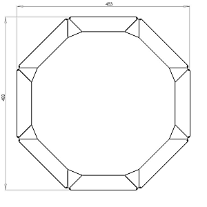 Cortenstaal achthoekige plantenbak Chicago 20, 48,3x48,3x70 cm met bodemplaat + 8 wielen