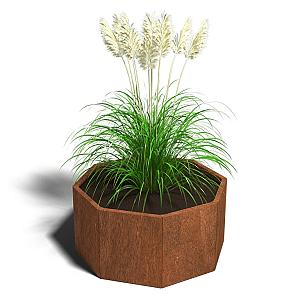 Cortenstaal achthoekige plantenbak Chicago 50, 120,7x120,7x50 cm