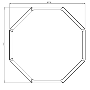 Cortenstaal achthoekige plantenbak Chicago 50, 120,7x120,7x80 cm