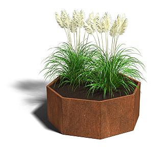Cortenstaal achthoekige plantenbak Chicago 70, 168,6x168,6x70 cm