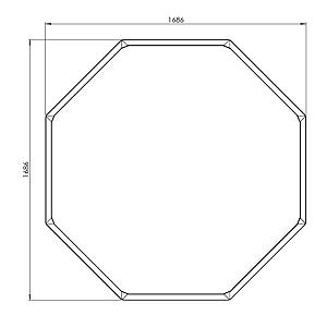 Cortenstaal achthoekige plantenbak Chicago 70, 168,6x168,6x70 cm