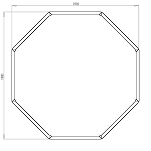 Cortenstaal achthoekige plantenbak Chicago 80, 193,1x193x1x60 cm