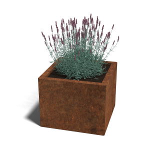 Cortenstaal vierkante plantenbak Miami 50x50x60 cm geen bodemplaat