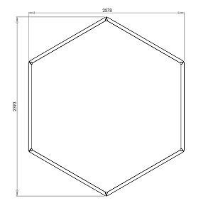 Cortenstaal zeshoekige plantenbak Denver 120, 239,3x207,8x40 cm
