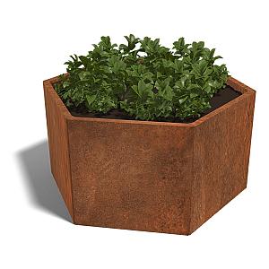 Cortenstaal zeshoekige plantenbak Denver 70, 139,3x121,70 cm