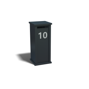 Gepoedercoat staal brievenbus Arizona Type S antraciet