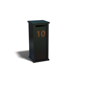 Gepoedercoat staal brievenbus Arizona Type S zwart