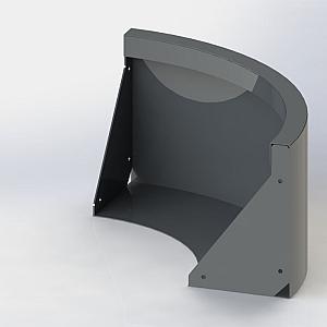 Gepoedercoat staal keerwand buitenbocht 150x150x50 cm wit