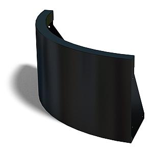 Gepoedercoat staal keerwand buitenbocht 50x50x30 cm zwart