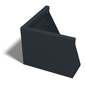Gepoedercoat staal keerwand buitenhoek 50x50x40 cm zwart
