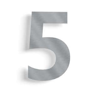Huisnummer 5 roestvrij staal 50 cm