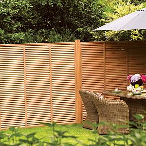 Hardhouten Lamellenscherm Louvre 180x180 cm