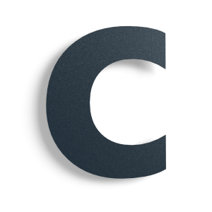 Huisnummer c zwart roestvrij staal 30 cm