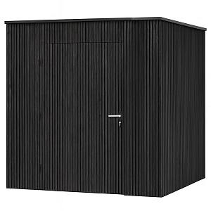 JWOODS Berging 196x248 cm, Geschaafd met verticaal triple rabat zwart