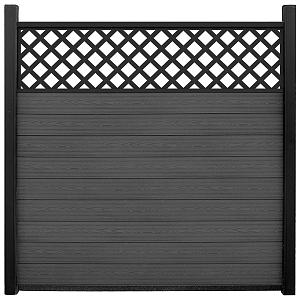 Unique Composiet Tuinscherm Trellis Diagonaal Antraciet 170x187 cm