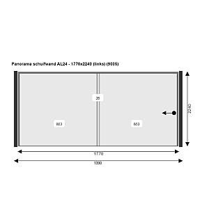 Glazen Schuifwand 177(B)x224(H) cm tbv voorzijde Buitenverblijf 400x300/370 cm met berging 200 cm