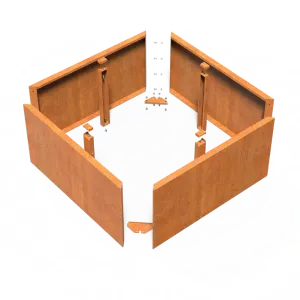 Plantenbak Carrez Connect zonder bodem cortenstaal 90x30x80 cm