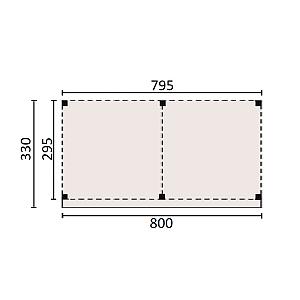 JWOODS Buitenverblijf 800x300 cm, Fijnbezaagd
