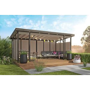 Paviljoen Kristina grijs geïmpregneerd geschaafd grenen 560x284x264 cm (excl dakbedekking)