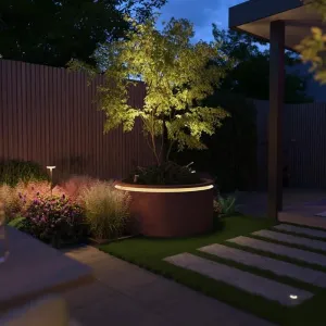 Circum in-lite Ready cortenstaal opzetrand voor verlichting Ø120x8,9 cm