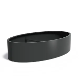 Plantenbak Ellipse met bodem aluminium 280x160x60 cm