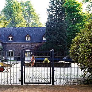 Metalen Tuinpoort Dubbel 300x100 cm Antraciet