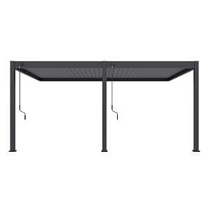 Shuttershade Aluminium Pergola 360x530x255cm Charcoal RAL 7015 Muuraanbouw