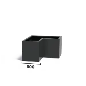 Plantenbak Carrez L-vorm aluminium 100x100x60 cm