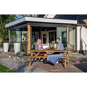 Glazen schuifwandset compleet 5-sporig zwart - inbouwhoogte 223-227 cm deurbreedte 82 cm/max 402 cm