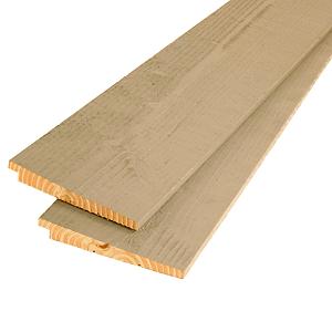 Actie JWOODS Douglas Fijnbezaagde Zweeds Rabat Plank 1,2-2,6x19,5x400 cm, Zandbeige dekkende beits
