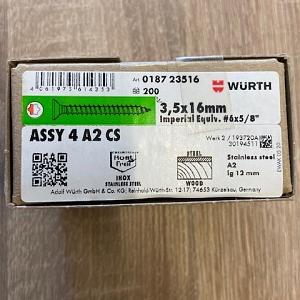 Wurth Spaanplaatschroef ASSY verzonken kop AW20-3,5X16/12