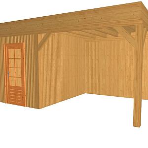 JWOODS Buitenverblijf 600x300cm incl. berging 200(b), Geschaafd met verticaal Triple rabat Naturel