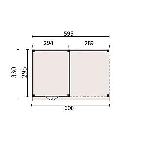 JWOODS Buitenverblijf 600x300cm incl. berging 300(b), Geschaafd met blokhutprofiel