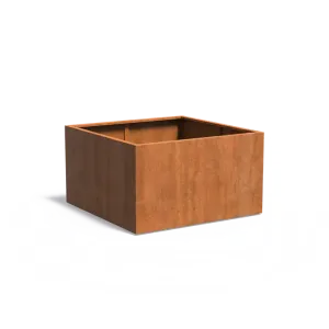 Plantenbak Carrez met bodem cortenstaal 140x140x80 cm