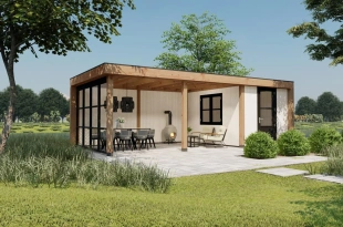 3612 buitenverblijf athene 8225x 3975 onbehandeld wit  linkerzijde ver weg