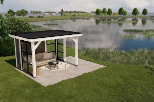 3625 buitenverblijf barcelona dakmaat 4310x3310mm staandermaat 3770x2770mm wit 2 van boven kopie