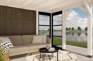 3625 buitenverblijf barcelona dakmaat 4310x3310mm staandermaat 3770x2770mm wit steellook  binnenzijde 1