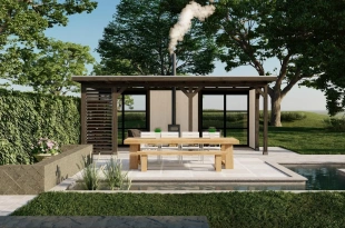 3679 buitenverblijf parijs dakmaat 6928x3228mm staandermaat 6420x2720mm met tafel  voorzijde