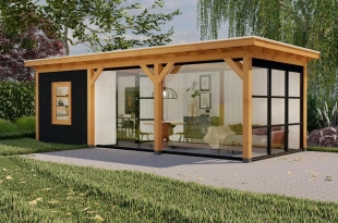 3682 buitenverblijf parijs l dakmaat 8560x3810mm staandermaat 8020x3270mm  rechterzijde